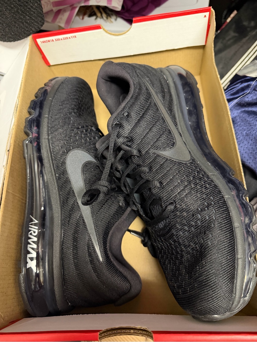 Nike Air Max Men’s Black Mesh Running Shoes 2017 brand new in box